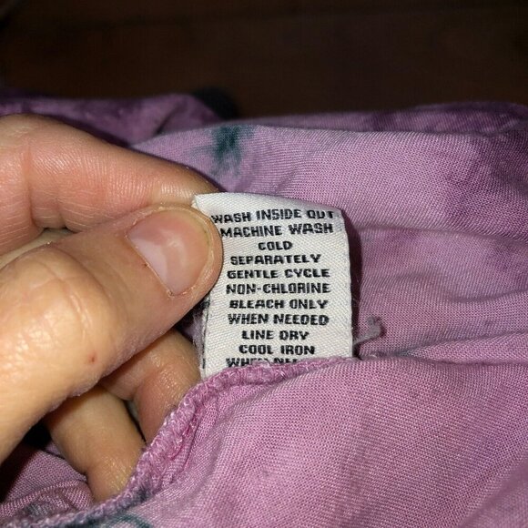 Caffe Marrakesh Womens Medium ?? Purple Tie Dye Button Up Long Sleeve Top Shirt - Picture 10 of 10